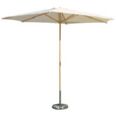 PARASOL MADERA 3 MTS COLOR CRUDO